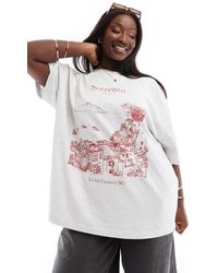 ASOS - Asos Design Curve Boyfriend Fit Heavyweight T-shirt With Sorrento Graphic - Lyst