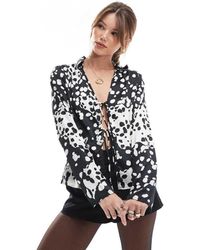 ONLY - Tie Front Blouse - Lyst