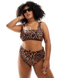 ASOS - Asos Design Curve Adrienne High Leg High Waist Bikini Bottoms - Lyst
