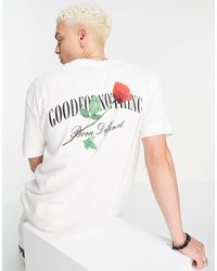 Good For Nothing - T-shirt oversize avec logo et rose imprimés sur le devant et au dos - cassé - Lyst