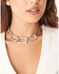 ASOS - Short Necklace With Square Chain Links - Lyst