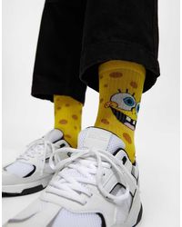Pull&Bear - Calzini Gialli A Tema Spongebob - Lyst