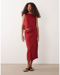 Mango - – fred – midirock aus reinem leinen - Lyst