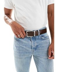 Levi's - Cinturón Reversible Y Marrón Con Hebilla Mate Con Logo De Cuero De - Lyst