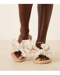 ASOS - Wide Fit Jem Bow Espadrille Mule Sandals - Lyst