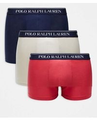 Polo Ralph Lauren - 3 Pack Logo Waistband Trunks - Lyst