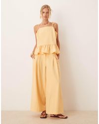 ASOS - Tailored Low Rise Wide Leg Cropped Pants With Seam Detailing - Lyst