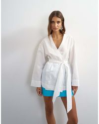 TOPSHOP - Wrap Tie Detail Top - Lyst