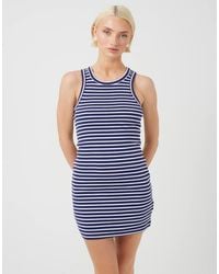 Brave Soul - Striped Ribbed Sleeveless Mini Dress - Lyst