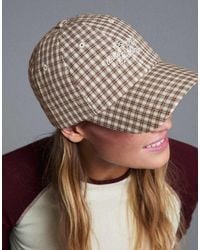 Bershka - Checked Embroidered Cap - Lyst