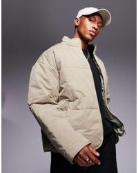 ASOS - Piumino Oversize Color Pietra - Lyst