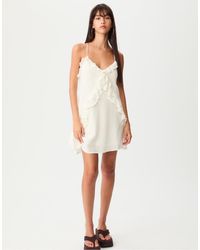 Stradivarius - Vestito Corto Con Spalline Sottili E Volant - Lyst