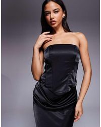 Wanderdoll - Luna Top Satin Bandeau Corset Top Co-ord - Lyst