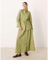 Glamorous - Button Down Maxi Poplin Skirt - Lyst