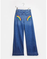 Alice + Olivia Jeans High Rise Flared Jeans - Blue