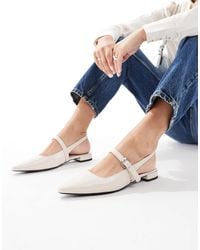 London Rebel - Luna Sling Back Pointed Toe Flats - Lyst