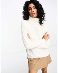 Vila - High Neck Knitted Jumper With Sleeve Detail - Lyst