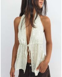 Pull&Bear - Sequin Halter Top - Lyst