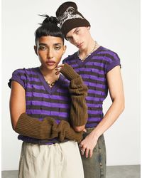 Collusion - Unisex Knitted 3d Textured Striped Vest - Lyst