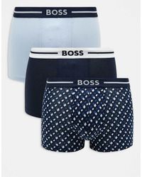 BOSS - Power 3 Pack Logo Waistband Plain & Print Trunks - Lyst