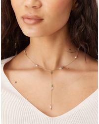 Accessorize - Z - collier style lasso en y en aventurine et plaqué or 14 carats - Lyst