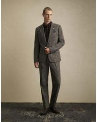 River Island - Slim Fit Textured Suit Trousers - Lyst