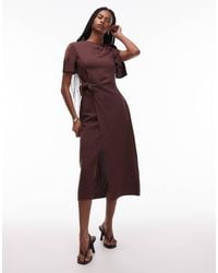 & Other Stories - Linen Blend Dress With Wrap Skirt And Tie Neck Detail - Lyst