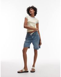 TOPSHOP - Denim Lightweight jogger Short - Lyst