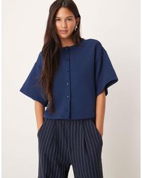 ASOS - Boxy Button Through Sweats Top - Lyst