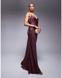 ASOS - Asos Design Tall Cami Satin Bust Overlay Chiffon Maxi Dress - Lyst