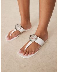 ASOS - Flatter Metal Coin Jelly Flip Flop Sandal - Lyst