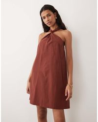 New Look - Beaded Halter Neck Mini Dress - Lyst