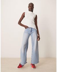 ASOS - Asymmetric Texture Shirred Sleeveless Top - Lyst