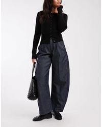 ASOS - High Rise Barrel Jean With Seam Detailing - Lyst