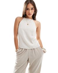 ASOS - Linen-look Open Back Cami Top - Lyst