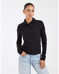 Tommy Hilfiger - Flag Logo Slim Fit Long Sleeve Polo Shirt - Lyst
