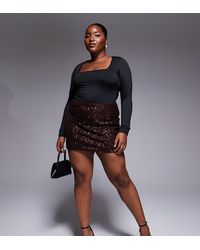 ASOS - Asos Design Curve All-over Sequin Mini Skirt - Lyst