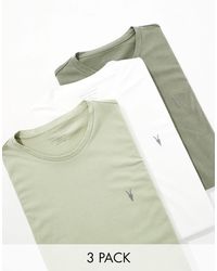 AllSaints - Brace 3 Pack Brushed Cotton T-shirts - Lyst