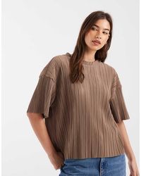 ONLY - Boxy Plisse T-shirt Co-ord - Lyst