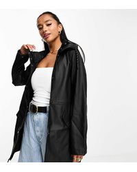 Vero Moda - Giacca Antipioggia Nera Con Cappuccio - Lyst