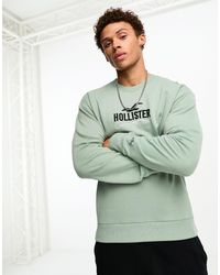 Hollister - Tech Sweatshirt Van Badstof Met Logo En Ronde Hals - Lyst