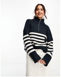 ASOS - Relaxed Jumper With Zip Collar - Lyst