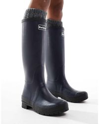 Barbour - Abbey Tall Wellington Boot With Logo Detail - Lyst