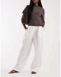 ASOS - Pull On Linen Look Pants - Lyst