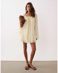 Miss Selfridge - Mini Jurk Van Chiffon - Lyst