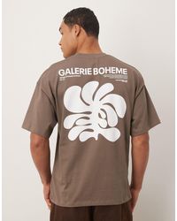 SELECTED - Oversized T-Shirt With Art Exhibition Back Print - Lyst