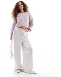 Vrg Grl - Effie Wide Leg Satin Pants - Lyst