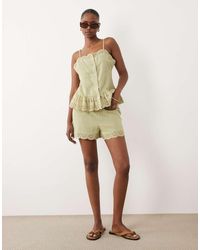 Wednesday's Girl - Wednesdays Girl Co-ord Ruffle Edge Tie Waist Short - Lyst