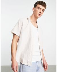 ASOS - Relaxed Fit Linen Shirt With Revere Collar - Lyst