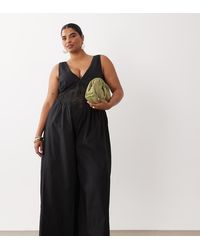 ASOS - Asos Design Curve Jumpsuit With Crochet Waist Panel - Lyst
